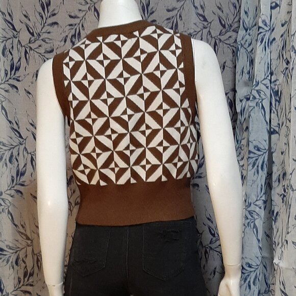 Streetwear Society Patterned Sweater Vest Size S - Picture 2 of 3